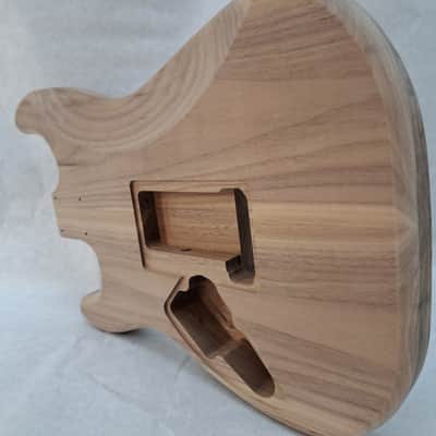 Unfinished Walnut HHH guitar body - for Fender Strat Stratocaster neck Floyd Rose J2186 image 5