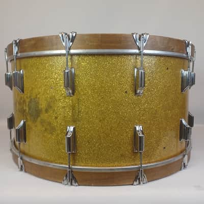 Rogers 14x28"Dayton Holiday Bass Drum Virgin Gold Sparkle 60s Pre-Powertone Ohio image 2