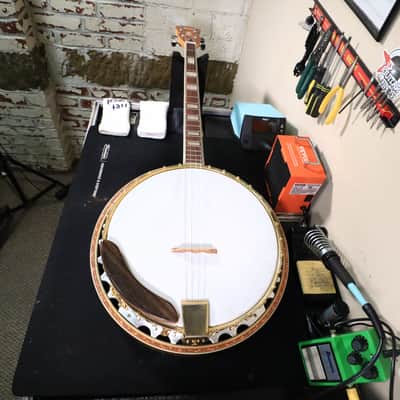 Crown Kent Vintage 4 String Banjo with Block Inlays MIJ Japan image 15
