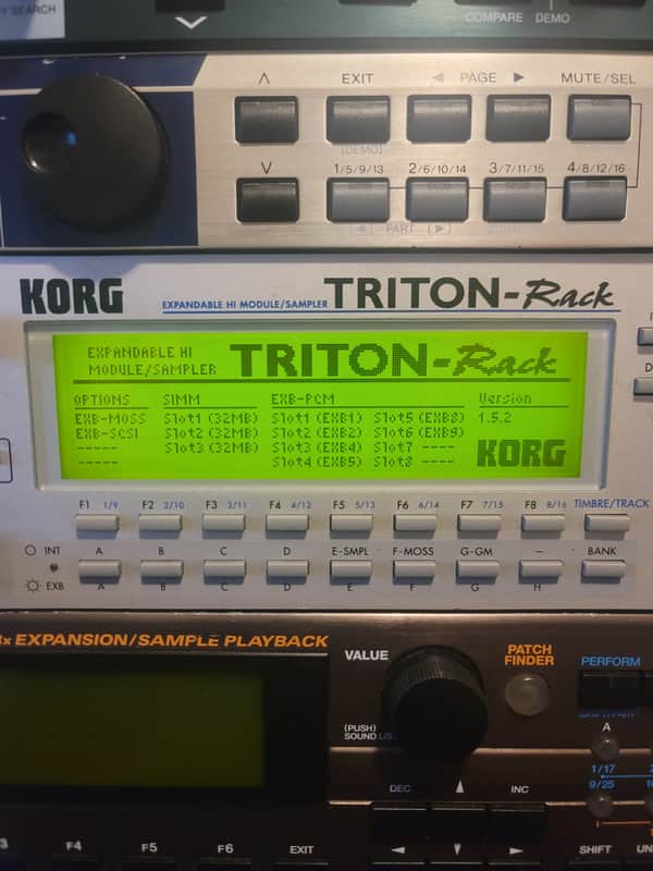 Korg Triton Rack EXPANDED: 6 EXB-PCMs, EXB-SCSI, EXB-MOSS, 96 MB RAM, LCD Replaced image 1