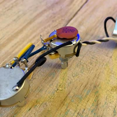 Fender Jazzmaster Wiring Harness 500K MOD NOS Sprague Ceramic Disc Caps Gavitt Cloth Wire image 3