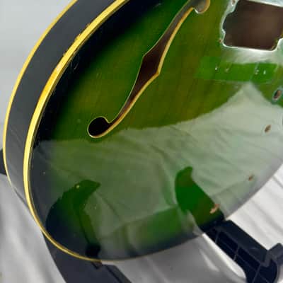 Aria Encore 335 Style Hollow Body 1970s Green Burst image 7