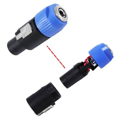 4 PCS Speakon to 1/4 Adapter - Speak-On Male to 1/4" TS Female Jack Plug - NL4FC to 6.35mm Converter Connector with Twist Lock for PA DJ Loudspeaker Amplifier Mixer (4-Pack) image 3