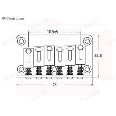 Black Guitar Strat Stratocaster Style Fixed Hardtail Bridge with Roller Saddles image 3