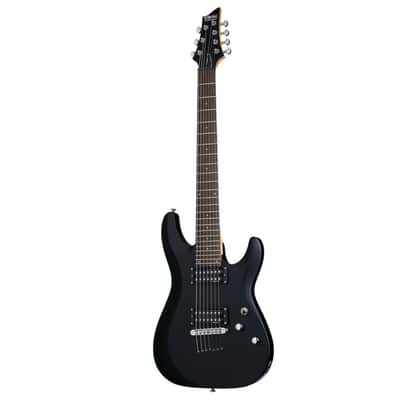Schecter C-7 Deluxe 7-String Electric Guitar Rosewood Fretboard Satin Black image 2