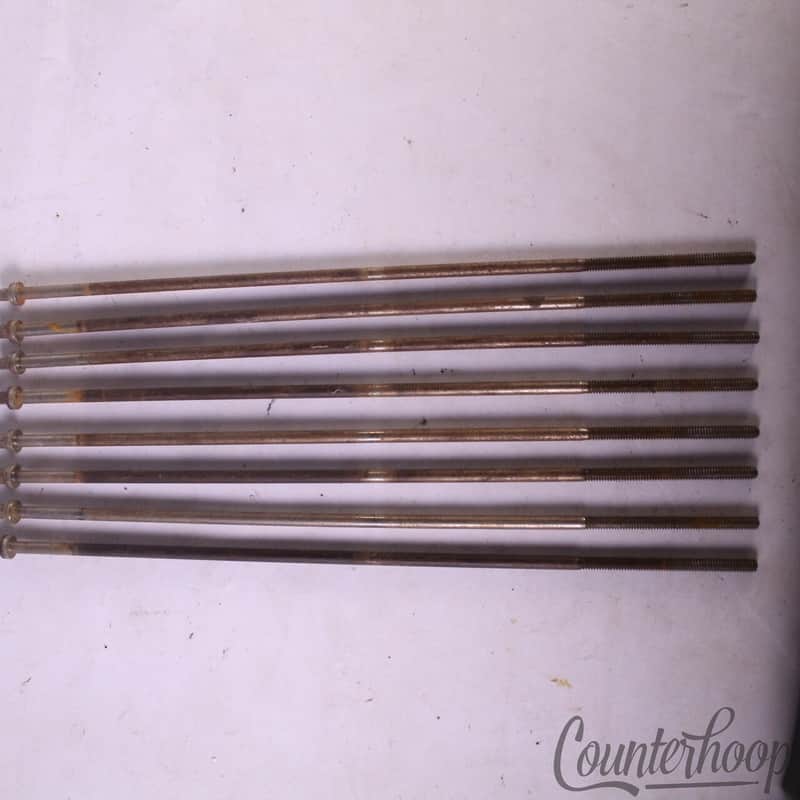 Ludwig 8x 12"Tension T-Rods 15"Snare/Floor Tom Drum Vintage 60s Nickel Hardware image 1