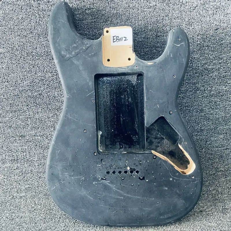 Black Basswood Guitar Strat Style Body image 1