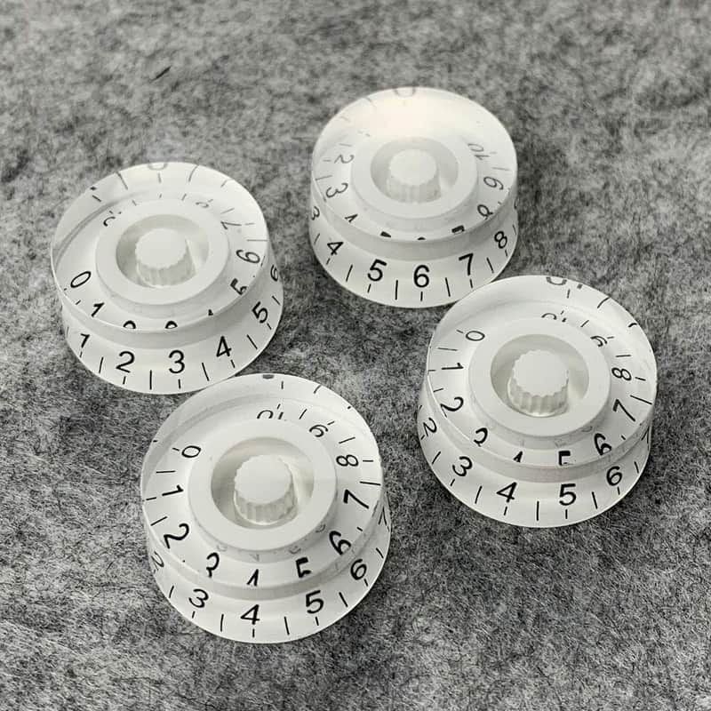 4pcs White Top Hat Guitar Knobs | Volume & Tone Speed Control Knob Set for LP-Style Electric Guitars | Split Shaft Replacement Parts image 1