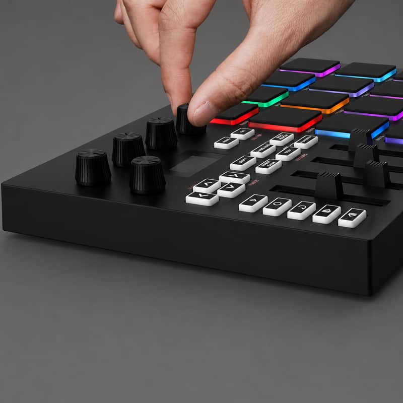 EMP16 MIDI Pad Controller with 16 RGB Velocity-Sensitive Pads, Bluetooth & Beat Maker Controls image 1