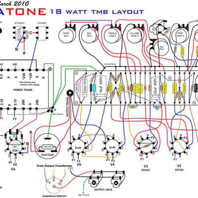 Custom Hand-Wired Marshall Clone 18W TMB Tube Guitar Amp Head (C016-A25) image 24