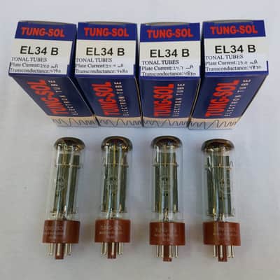 New 4x TungSol EL34B / EL34 | Matched Quad / Quartet / Four Tubes | Free Ship image 1