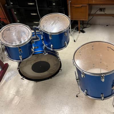 Ludwig LC190 Accent 10 / 12 / 14 / 20 / 5x14" Fuse Drum Set NO Cymbals 2021 - Present - Blue Sparkle image 2