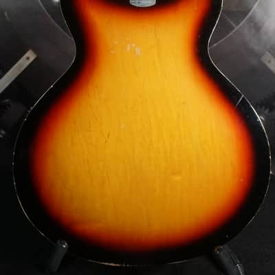 Teisco 1424 Vintage MIJ Semi-Hollow Electric Guitar Sunburst w/ Tremolo – Japan 1960s image 15