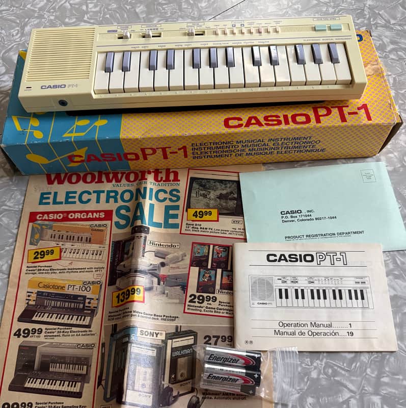 Casio PT-1 29-Key Mini Synthesizer 1982 - 1988 - Pastels image 1