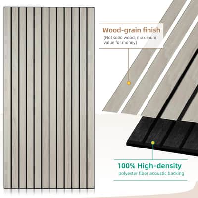 Wood Veneer Sound Panels, 10 Pack 47.2"X23.6 Wall Panels, Decorative Acoustic Panels For Walls, For Office,Home Theater,Studio,Living Room, Natural Oak(Mitred) image 3