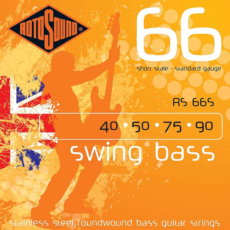 Rotosound RS66S Swing Bass 66 Steel Electric Bass Strings - Short Scale (40 - 90) image 2