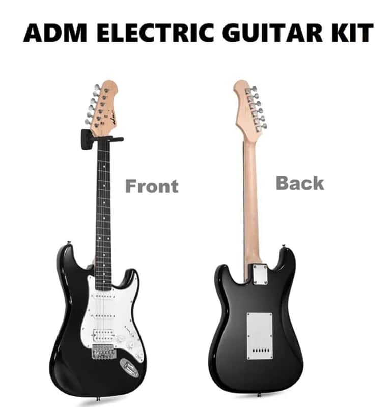 ADM Full Size 39 inch Electric Guitar Package - Black image 1