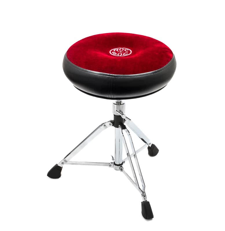 Roc N Soc Drum Stool Throne With Custom Base ROUND TOP Red image 1