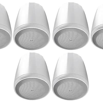 6) JBL Control 65P/T-WH 5.25" 70v White Pendant Speakers For Restaurant/Bar/Cafe image 1
