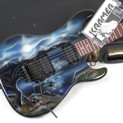1985 Kramer Pacer Imperial - Graphic Night Scene - Banana Headstock! - Original Case & Hang Tag - Guitar Art image 6
