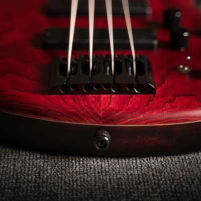 Cort B5ELEMENTOPTB Artisan Series Mahogany Body Ash Top 5pcs Walnut & Panga Panga 5-String Bass Guitar image 9
