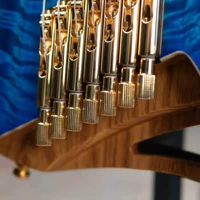 Mayones Hydra Elite VF 7 Electric Guitar - Infinite Blue 4A Curly Poplar image 14
