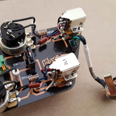Gibson PCB board with pots and jack quick connect wiring harness image 1