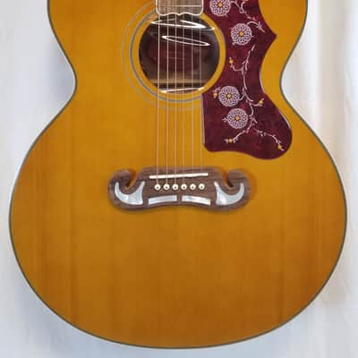 Epiphone Masterbilt J-200 all Solid Wood Acoustic Electric Guitar Aged Antique Natural Gloss Bild 1