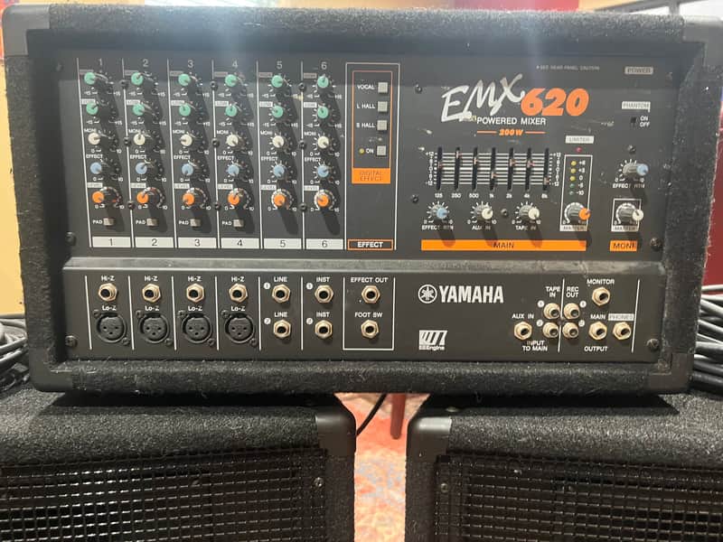 Yamaha EMX620 Powered Mixer - 1990'S BLACK and Yamaha S15E PA