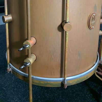 *WOW!* A&F Drum Co. 3-Piece 12/14/18 Royal Brass Bop Drum Kit Set with Wood Bass Drum Hoops image 7