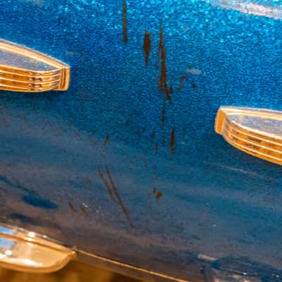 Ludwig 12/15/18" Mixed Era Drum Set - 1960s Blue Sparkle image 6