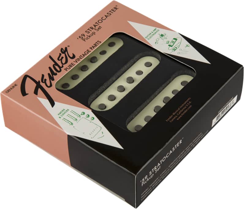 Fender Pure Vintage '59 Strat Pickup Set, Vintage White (3) Model #0992236000 image 1