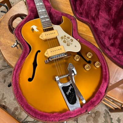 2000 Gibson Custom Shop Historic '52 ES-295 with Bigsby Antique Gold image 1