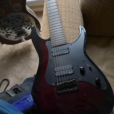 ESP LTD AW-7 Alex Wade Signature Guitar 2015 Blood Red Sunburst image 2