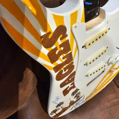 Custom Hand painted guitar Body-album cover art - one of a kind Stratocaster 2000's - Gloss image 1