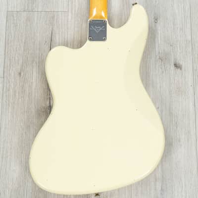 Fender Custom Shop Bass VI Journeyman Relic Guitar, Rosewood, Vintage White image 4
