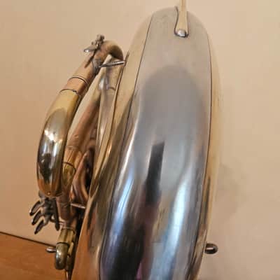 Tuba “Bb" Soviet 3 Valves Brass Pipe Wind Instrument Horn USSR Vintage and Rare image 4