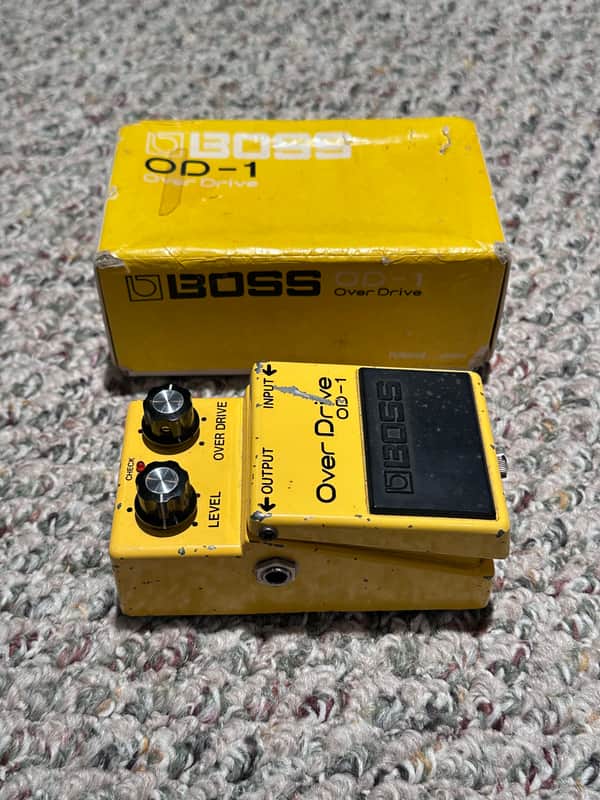 Boss OD-1 Over Drive (Black Label) 1978 - Yellow | Reverb
