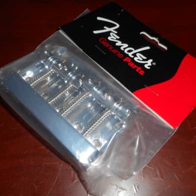 Genuine Fender Hi-Mass Bass Bridge - CHROME, 008-1460-049