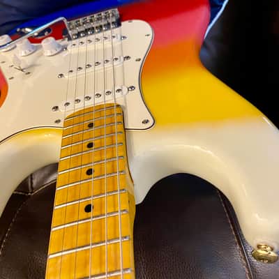 Son Set Beach (Fender) StratoCaster 2013 - Custom Multicolor - Sunset Rainbow on White image 14