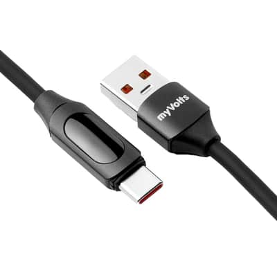 myVolts Step Up USB-A to USB-C Power Delivery Cable (Black) image 2