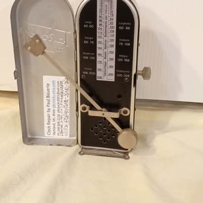 Restored Antique Wittner Maelzel Metronome Taktell Piccolo in Hinged All-Metal Case, Germany,  Fully Serviced image 9