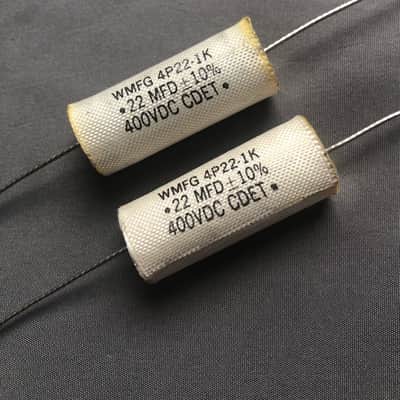 2 Cornell Dubilier .22 uF 400V Mylar Tone Capacitors, Test good, 1970s NOS image 2