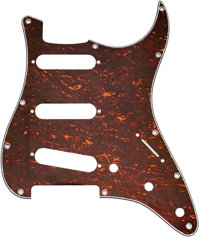 SSS 11 Hole Strat Guitar Pickguard for Fender USA/Mexico Made Standard Stratocaster Modern Style Guitar Parts,4Ply Red Tortoise image 1