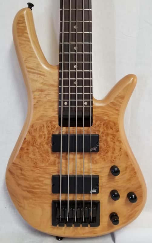 Zon Pre Owned Sonus Standard 5-String Electric Bass Guitar Maple Body Burl Maple Top W/Bag image 1