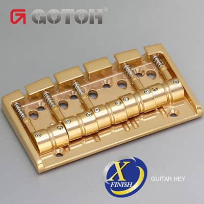 NEW Gotoh 404SJ-5 5-String Bass Bridge MULTI TONAL Steel Saddles X-FINISH-GOLD image 1