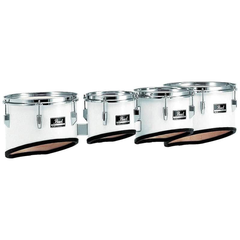 Pearl Competitor Marching Tom Set Pure White (#33) 8,10,12,13 set image 1