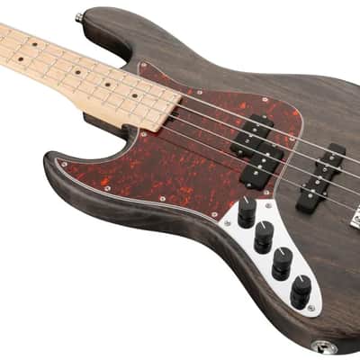 Sadowsky MetroLine 21-Fret Vintage P/J Bass-Swamp Ash Body-4 String-Nirvana Black Transparent Satin-Lefthand image 1