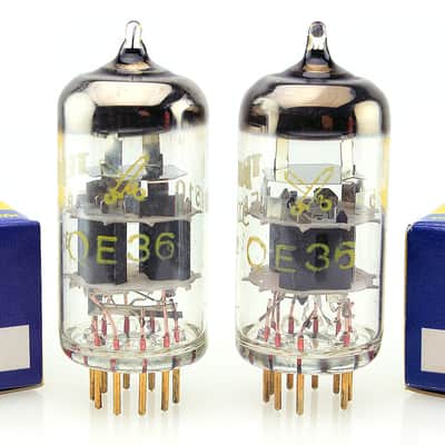 Matched Pair 1977 Tesla E83CC ECC83 ECC803S Gold Pin Military NOS Vacuum Tubes image 2