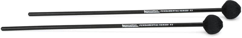 Innovative Percussion F3 Fundamental Soft Vibraphone Mallets - Black Cord - Birch (2-pack) Bundle image 1